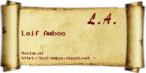 Leif Ambos névjegykártya