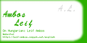 ambos leif business card